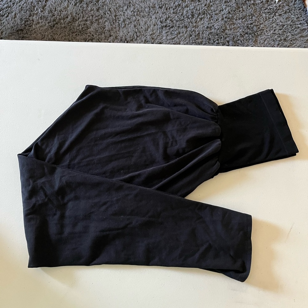 MOTHERHOOD MATERNITY BASIC LAYERING SECRET FIT BELLY MATERNITY BLACK LEGGINGS